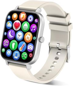 Smart Watch for Men Women Compatible with iPhone Samsung Android Phone 1.69 inch Full Touch Screen IP68 Waterproof Bluetooh Fitness Tracker Heart Rate