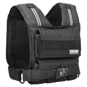 VEVOR Adjustable Weighted Vest, 35lb Weight Vest with Iron Weights, Shoulder Pad, and Reflective Stripe, Body Weight Vest Exercise Set for Men Women