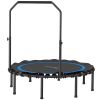 48" Rebounder Trampoline for Adults, Foldable Mini Trampoline with Adjustable Handle Bar for Indoor Outdoor, Blue