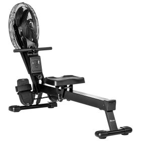 Air Rowing Machine, Foldable Rower with LCD Digital Monitor & Steel Frame for Home Gym Use