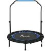 40" Foldable Mini Fitness Trampoline, with Adjustable Foam Handle, Blue