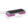 43" Adjustable Aerobic Platform Stepper 3 Level with Risers 4' 6' 8' Cardio Fitness Trainer Workout Step Home Gym Exercise, Black Purple