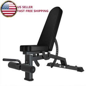 Adjustable Strength Training Bench Press Home Full Body Workout Foldable Weight Benches Gym Multi-functional Fitness Dumbbell Chair (Option: Black)