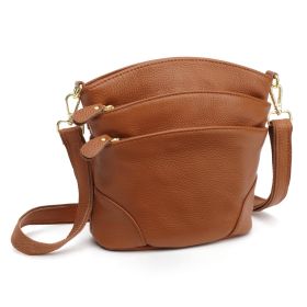 Women's Genuine Leather Crossbody Bag (Option: Brown)