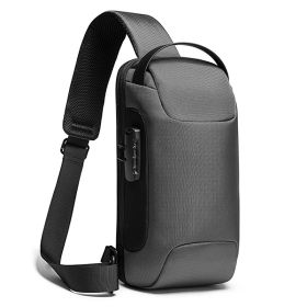 Men's Business Messenger Waterproof Shoulder Bag (Option: grey)