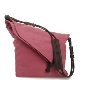 Crossbody retro art cloth bag (Option: Rose red)