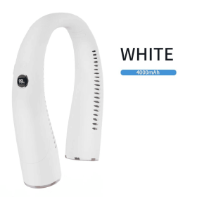 US Version Ergonomic Design Battery-powered Neck Fan, USB Button Control To Enjoy The Cool Summer (Option: White)