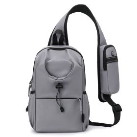 Men's Oxford Cloth Splash-proof Shoulder Crossbody Chest Bag (Option: Light Gray)