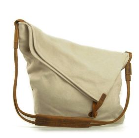 Crossbody retro art cloth bag (Option: Beige white)