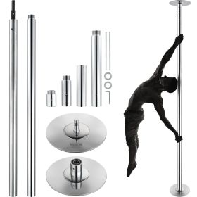 VEVOR Professional Dancing Pole, Spinning Static Dancing Pole Kit, Portable Removable Pole, 45mm Heavy-Duty Stainless Steel Pole (Steel Pipe Color: Silver, Length Range: 82-108 inches)
