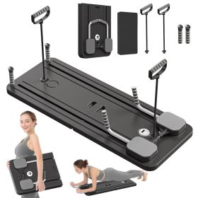Pilates Board-Reformer Set,Multi-Purpose Foldable Reformer Board for Home,5in1 Pilates Sliding Board,Purple (Color: BLACK)