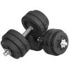 66 lbs Adjustable Dumbbells Weight Set Dumbbell Hand Weight Barbell for Body Fitness Lifting Training for Home Office Gym, Black