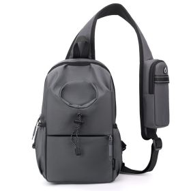Men's Oxford Cloth Splash-proof Shoulder Crossbody Chest Bag (Option: Dark Gray)