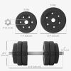 66 lbs Adjustable Dumbbells Weight Set Dumbbell Hand Weight Barbell for Body Fitness Lifting Training for Home Office Gym, Black